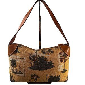 Tommy Bahama Tan and Brown Crossbody Bag
